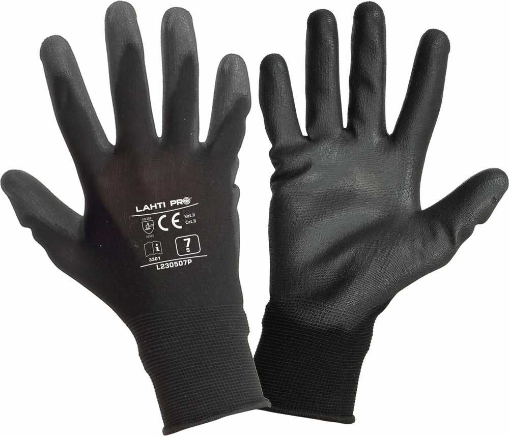 Lahti Pro Rękawice PU pirštinės juodos l230508p, 12 porų, "8", ce, Lahti