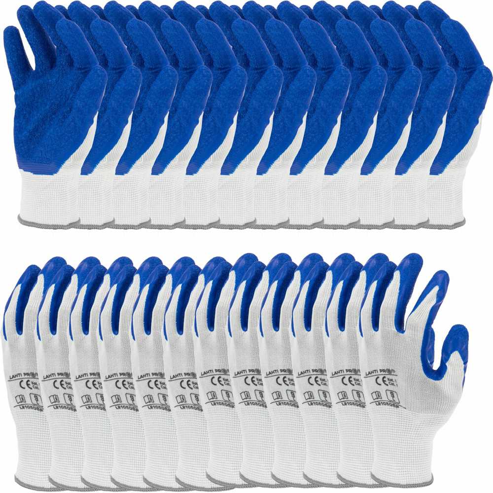 Lahti Pro Rękawice Latekso pirštinės mėlynos ir baltos l210508p, 12 porų, "8", ce, Lahti