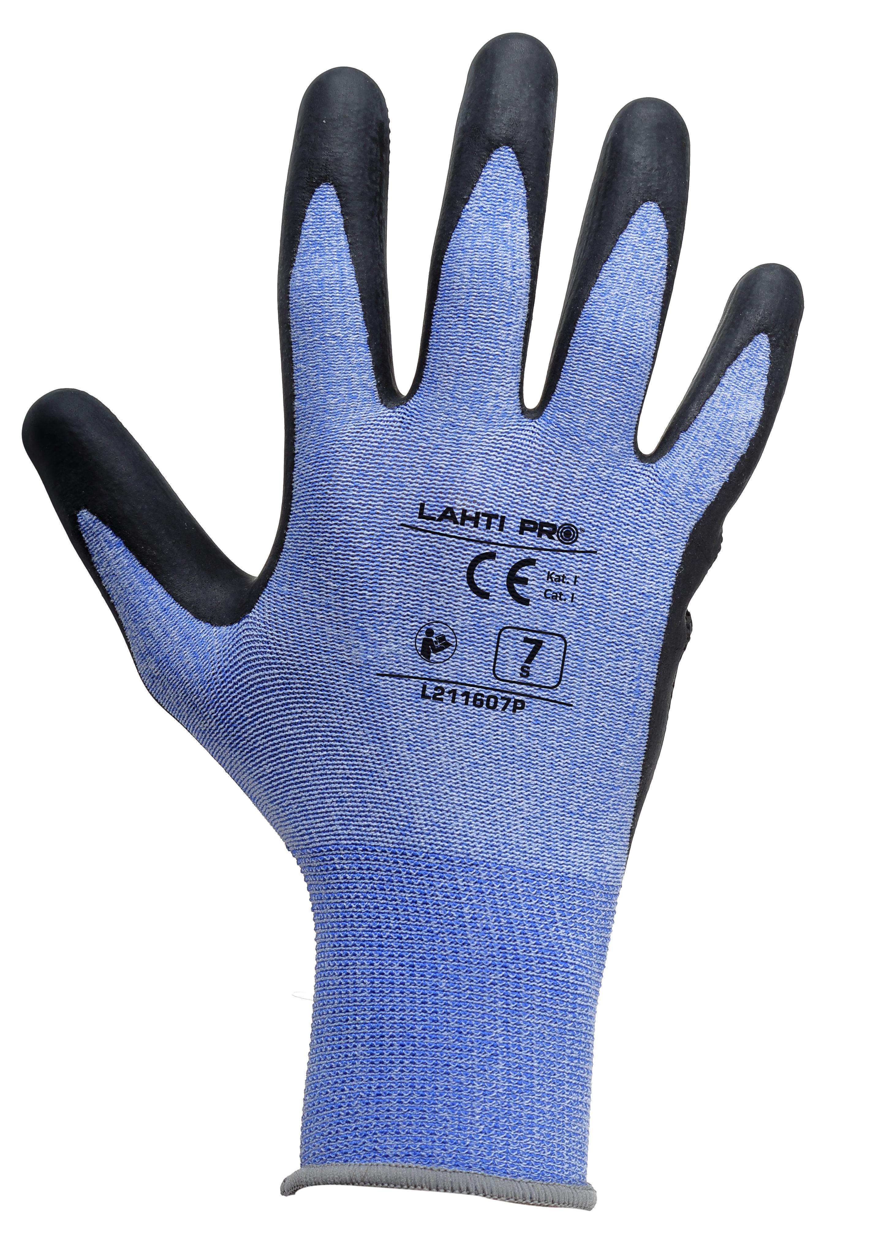 Lahti Pro Rękawice Juodos ir mėlynos latekso pirštinės l211609p, kartonas, "9", ce, Lahti