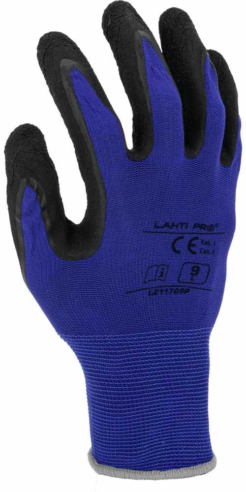 Lahti Pro Rękawice Juodos ir mėlynos latekso pirštinės l211708p, kartonas, "8", ce, Lahti