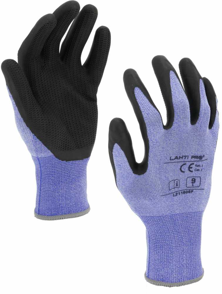 Lahti Pro Rękawice Juodos ir mėlynos latekso pirštinės l211608p, kartonas, "8", ce, Lahti