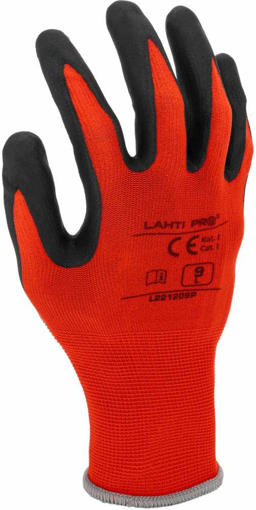 Lahti Pro Rękawice Nitrilo pirštinės raudonos-juodos l221208p, kartonas, "8", ce, Lahti