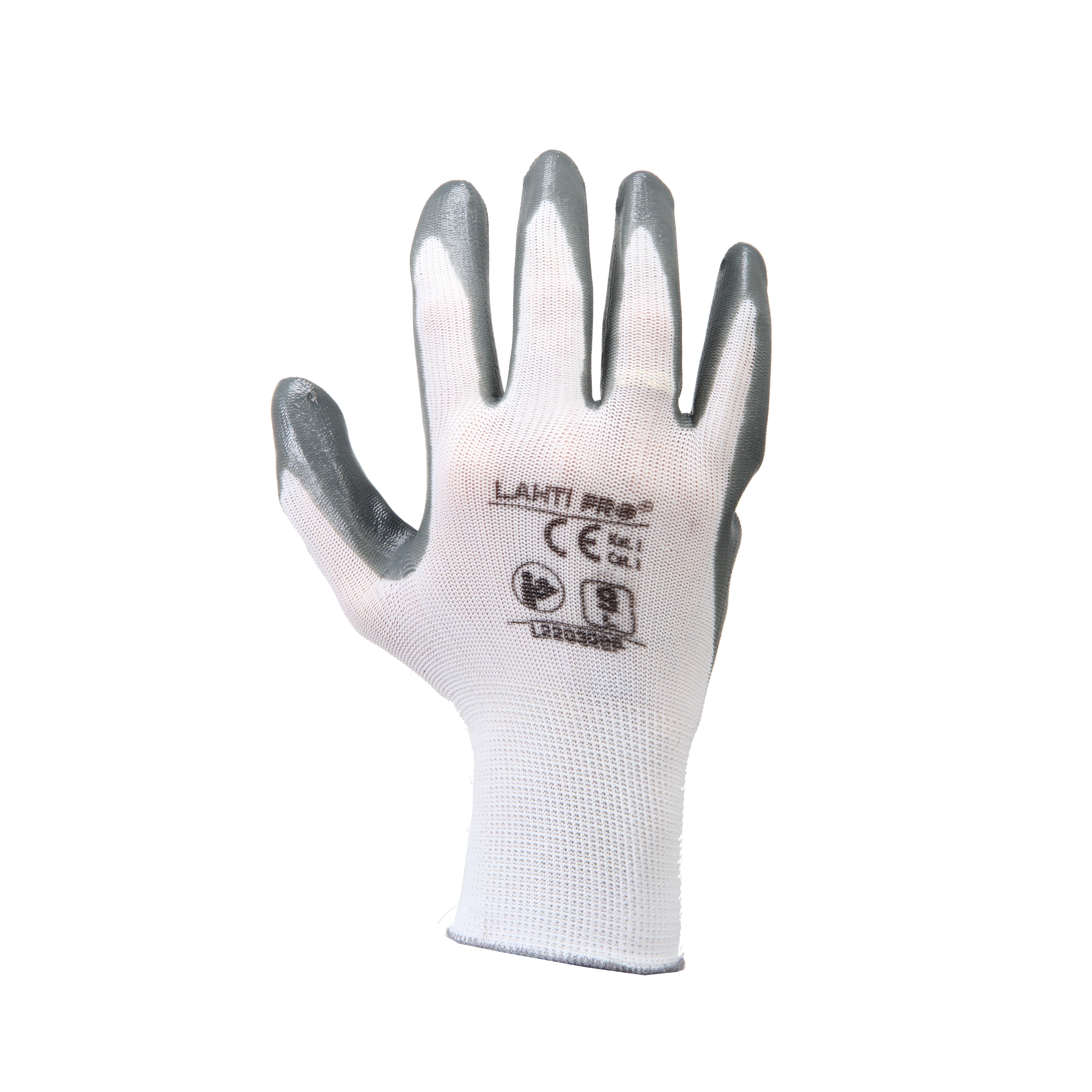 Lahti Pro Rękawice Nitrilo pirštinės, pilkos ir baltos, l220311p, 12 porų, "11", ce, Lahti