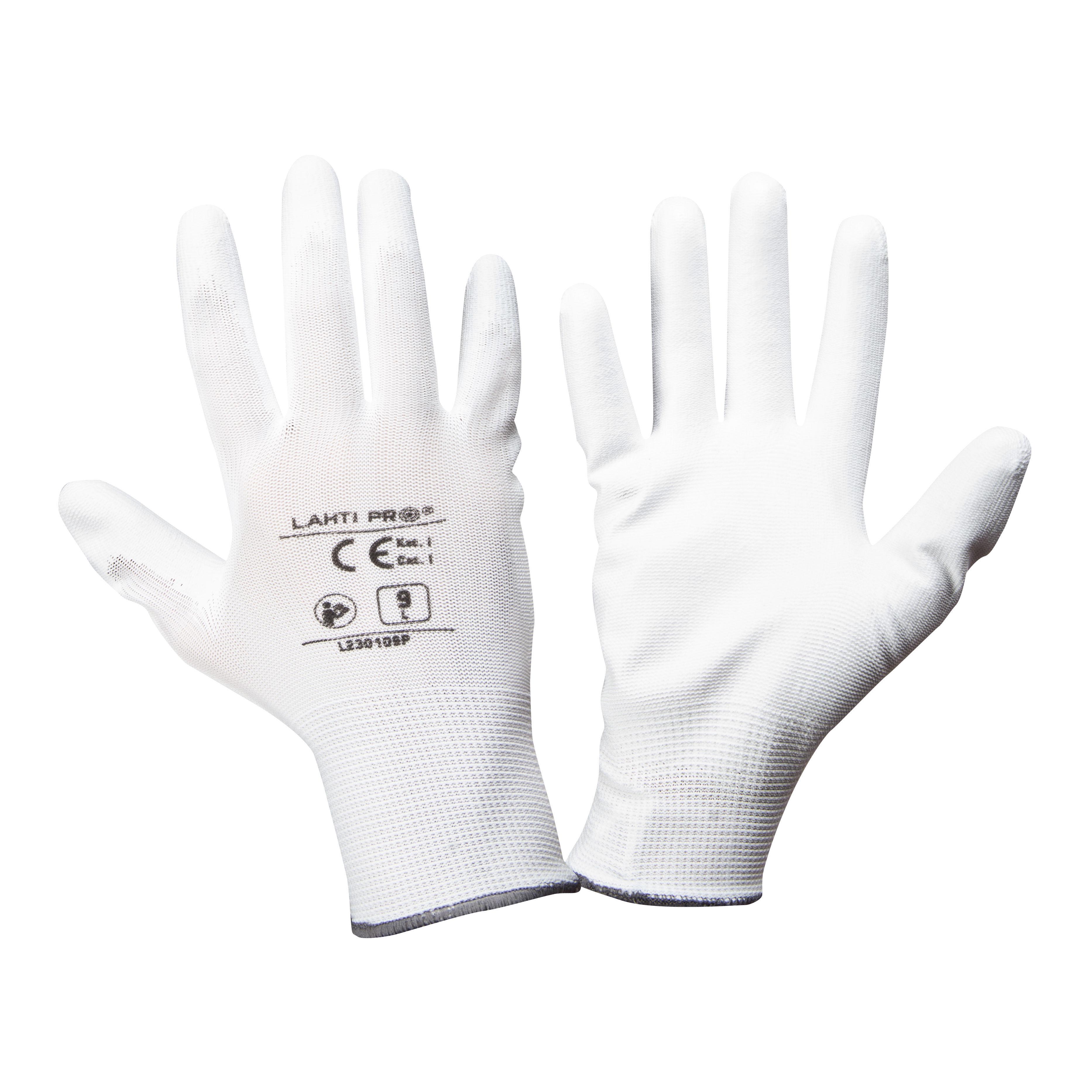 Lahti Pro Rękawice PU pirštinės baltos l230111p, 12 porų, "11", ce, Lahti