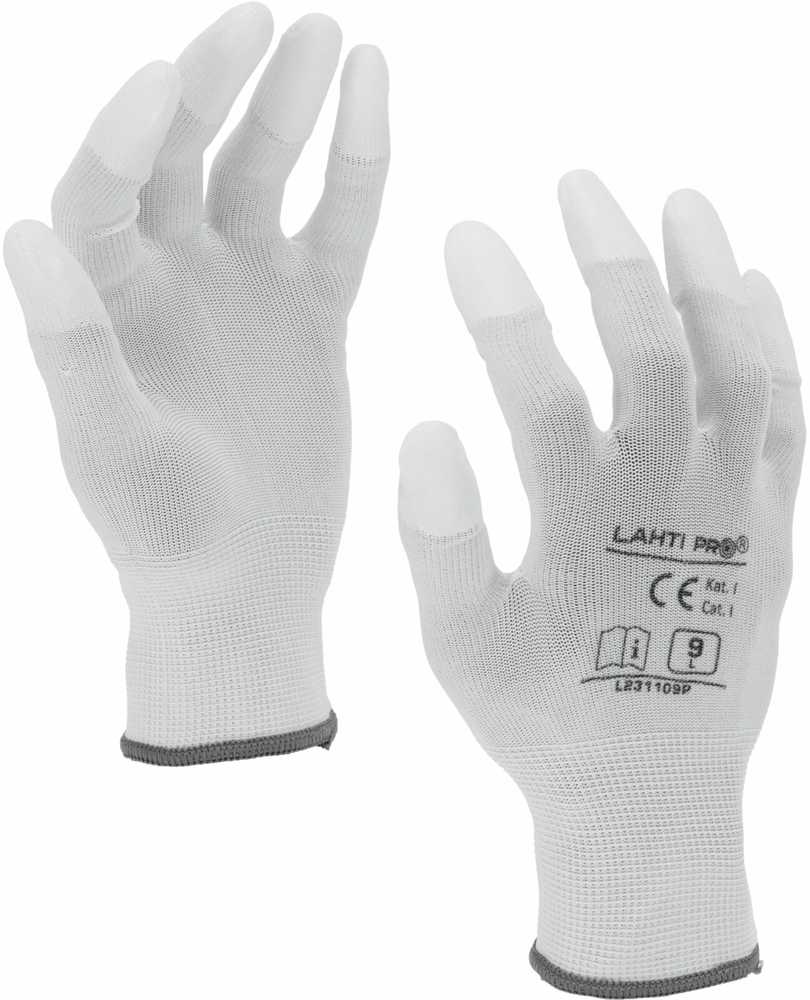 Lahti Pro Rękawice PU pirštinės, pirštams nelaidios, baltos l231108p, kartonas, "8", ce, Lahti