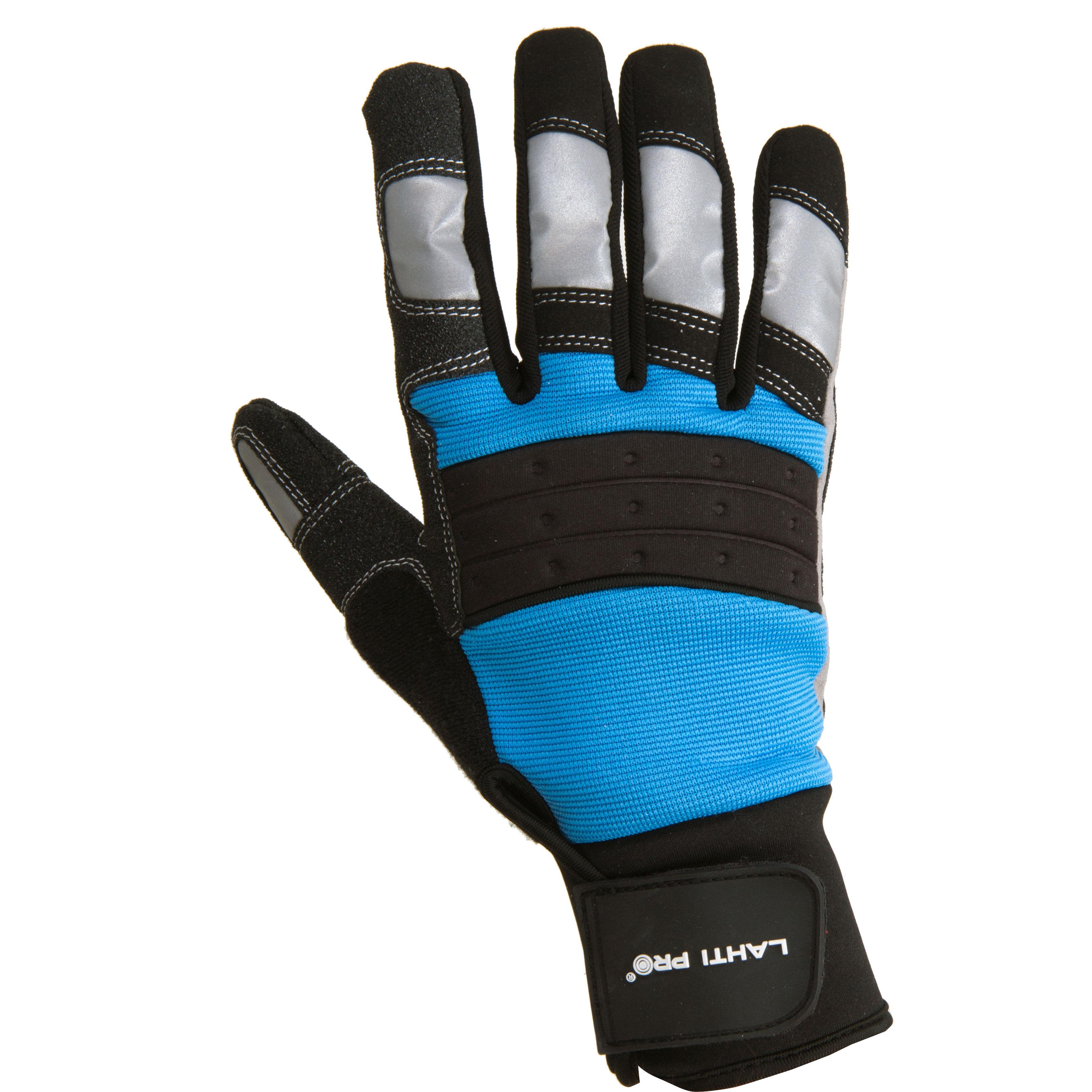 Lahti Pro Rękawice Dirbtuvių pirštinės juodos-mėlynos l280708p, kartonas, "8", ce, Lahti