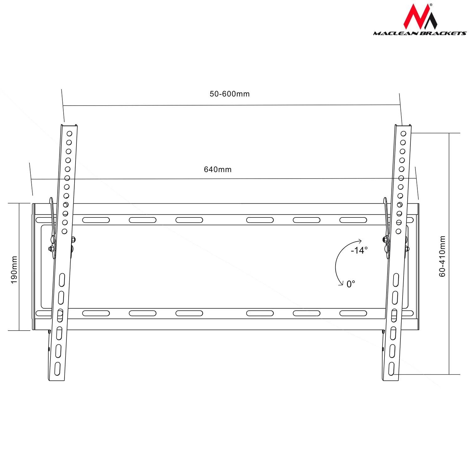 Maclean Televizoriaus laikiklis MC-605, 32-70 col., 55 kg, max VESA 600x400