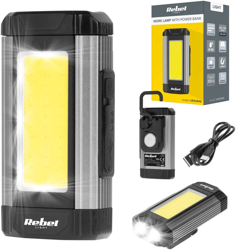 Rebel LED dirbtuvių lempa - 15W