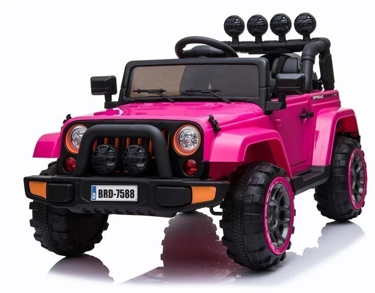 Lean Cars Akumuliatorinis vienvietis automobilis vaikams Jeep BRD-7588, 4x4, rožinės spalvos