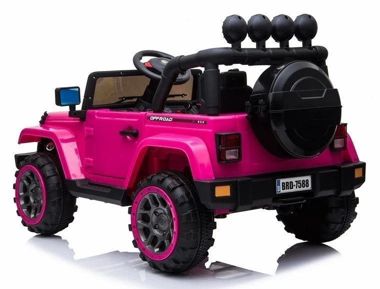 Lean Cars Akumuliatorinis vienvietis automobilis vaikams Jeep BRD-7588, 4x4, rožinės spalvos