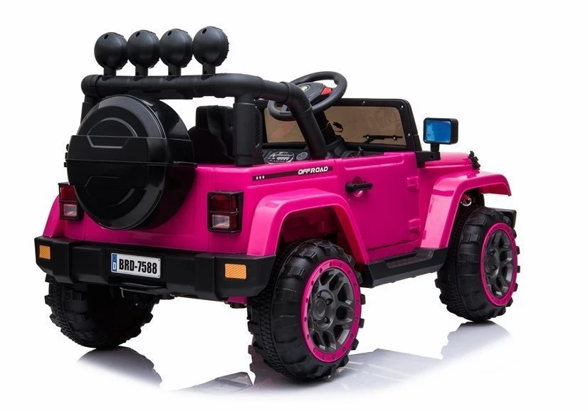 Lean Cars Akumuliatorinis vienvietis automobilis vaikams Jeep BRD-7588, 4x4, rožinės spalvos