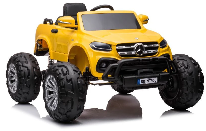Lean Cars Vienvietis vaikiškas elektromobilis Mercedes DK-MT950 4x4, geltonas