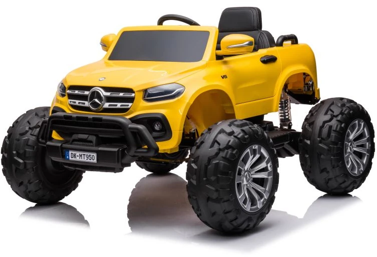 Lean Cars Vienvietis vaikiškas elektromobilis Mercedes DK-MT950 4x4, geltonas