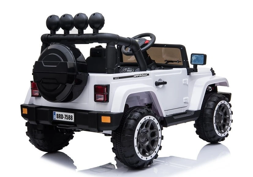 Lean Cars Akumuliatorinis vienvietis automobilis vaikams Jeep BRD-7588, 4x4, baltos spalvos