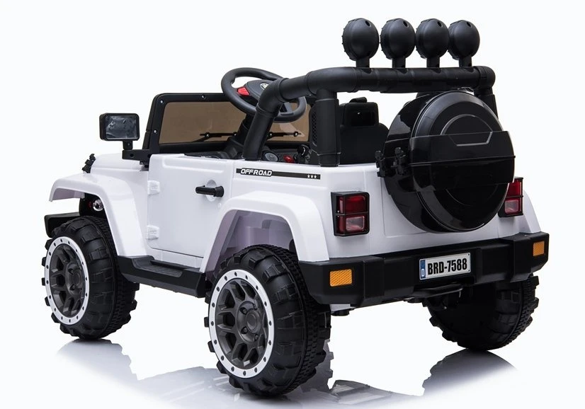 Lean Cars Akumuliatorinis vienvietis automobilis vaikams Jeep BRD-7588, 4x4, baltos spalvos