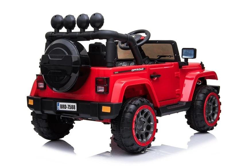Lean Cars Akumuliatorinis vienvietis automobilis vaikams Jeep BRD-7588, 4x4, raudonos spalvos