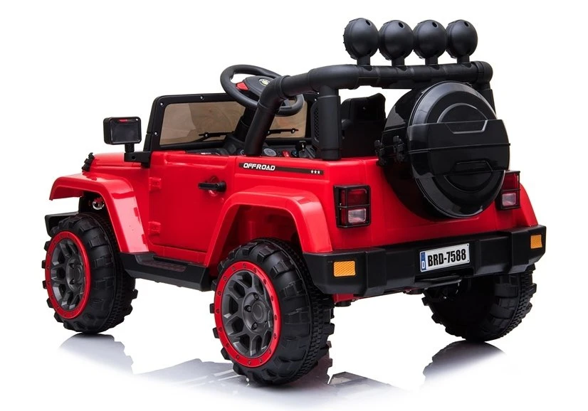 Lean Cars Akumuliatorinis vienvietis automobilis vaikams Jeep BRD-7588, 4x4, raudonos spalvos