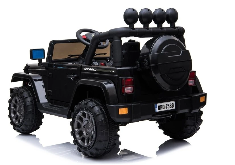 Lean Cars Akumuliatorinis vienvietis automobilis vaikams Jeep BRD-7588, 4x4, juodos spalvos