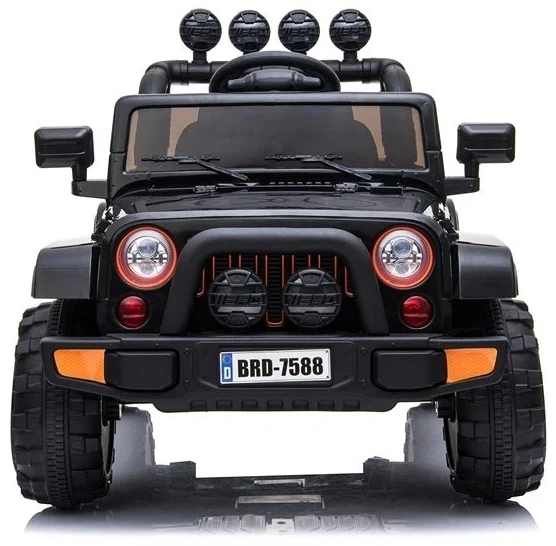 Lean Cars Akumuliatorinis vienvietis automobilis vaikams Jeep BRD-7588, 4x4, juodos spalvos
