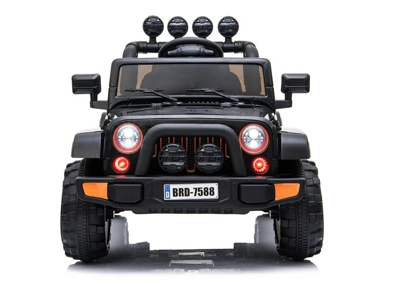 Lean Cars Akumuliatorinis vienvietis automobilis vaikams Jeep BRD-7588, 4x4, juodos spalvos
