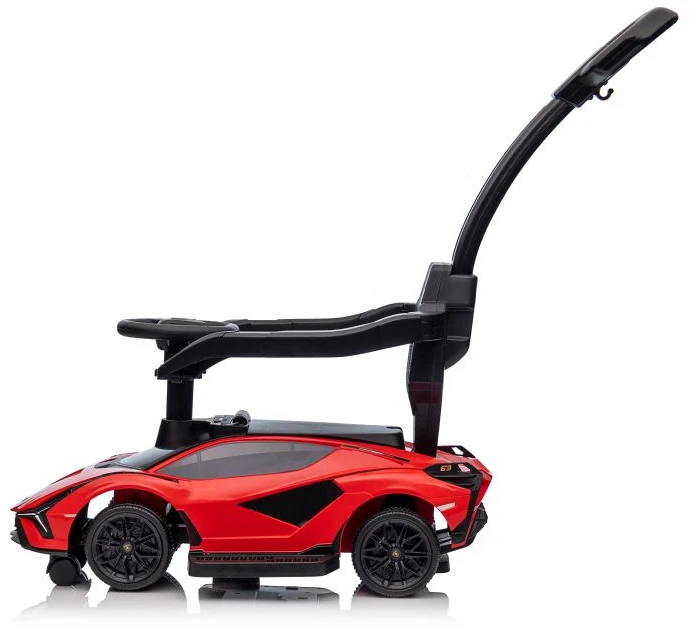 Lean Cars „Lamborghini QLS-996T“ važiuojamasis automobilis su stūmikliu, raudonas