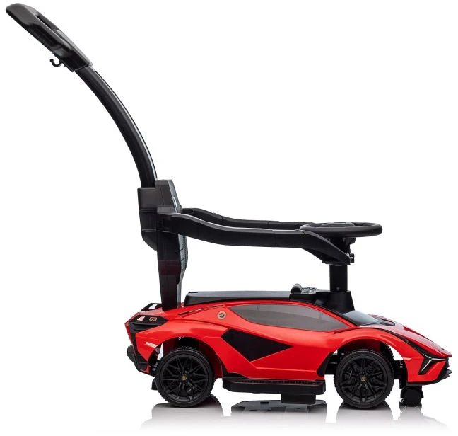 Lean Cars „Lamborghini QLS-996T“ važiuojamasis automobilis su stūmikliu, raudonas