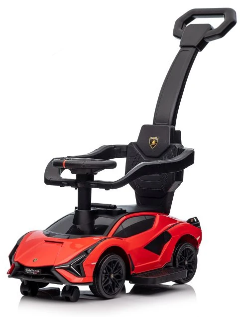 Lean Cars „Lamborghini QLS-996T“ važiuojamasis automobilis su stūmikliu, raudonas