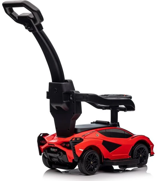 Lean Cars „Lamborghini QLS-996T“ važiuojamasis automobilis su stūmikliu, raudonas