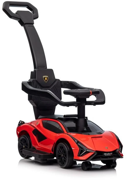 Lean Cars „Lamborghini QLS-996T“ važiuojamasis automobilis su stūmikliu, raudonas