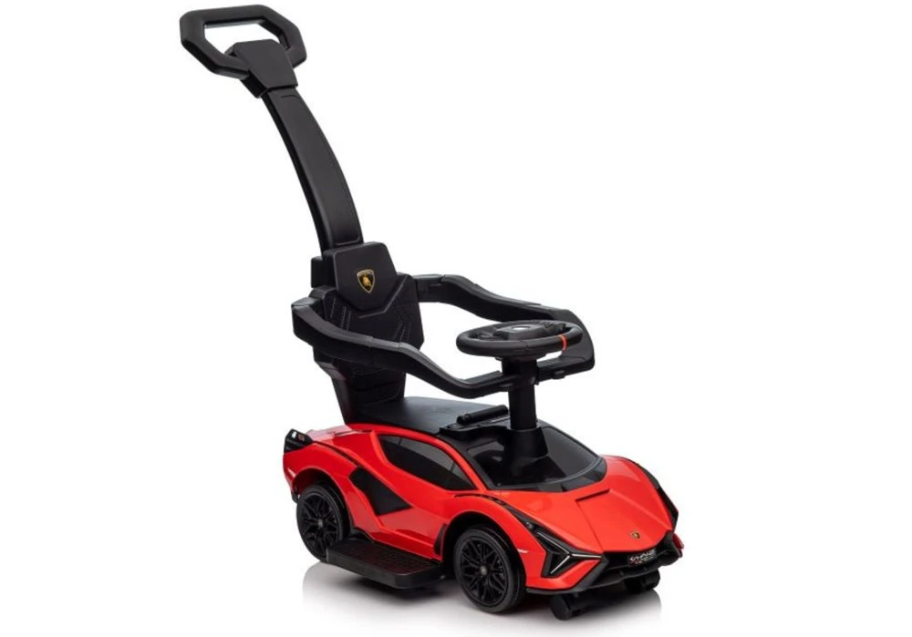 Lean Cars „Lamborghini QLS-996T“ važiuojamasis automobilis su stūmikliu, raudonas