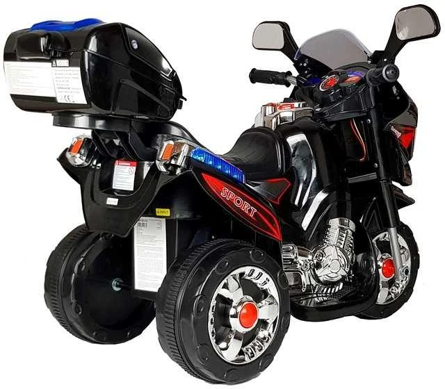 Lean Cars HC8051 Baterijomis maitinamas variklis vaikams, juodos lenktyninės LED šviesos, garsai