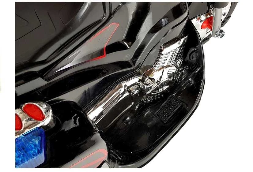 Lean Cars HC8051 Baterijomis maitinamas variklis vaikams, juodos lenktyninės LED šviesos, garsai