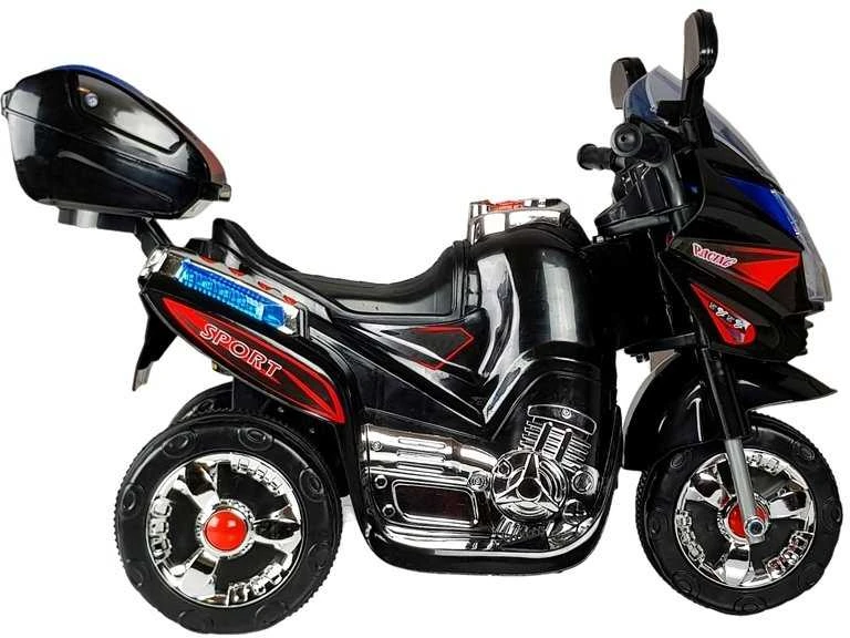 Lean Cars HC8051 Baterijomis maitinamas variklis vaikams, juodos lenktyninės LED šviesos, garsai