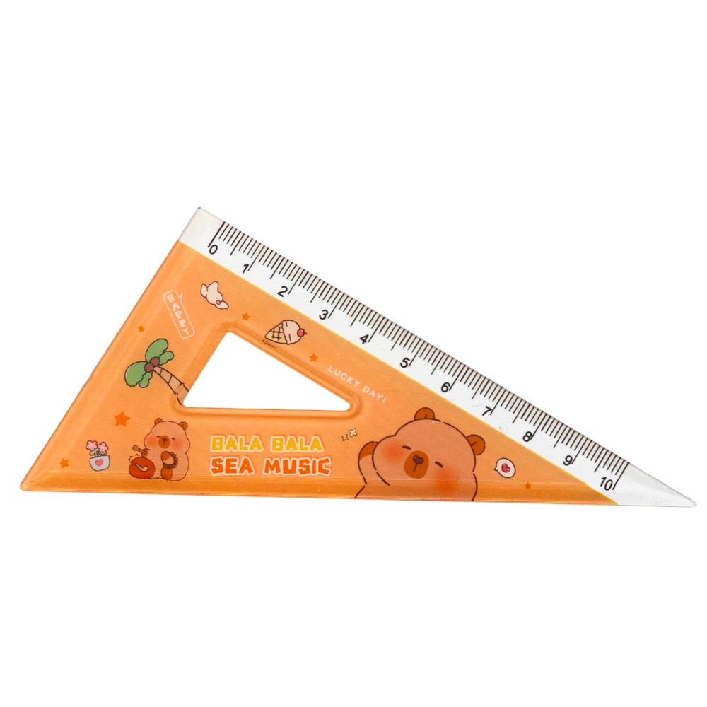 Lean Geometrinių įrankių rinkinys „Capybara“ su liniuote, matlankiu ir kampuočiais, 4 vnt.