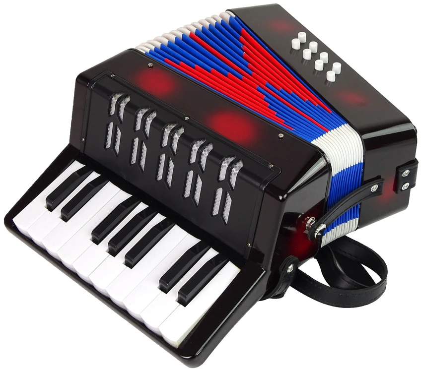 Lean Toys Akordeonas muzikos instrumentas vaikams muzika juodas