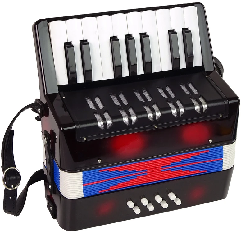Lean Toys Akordeonas muzikos instrumentas vaikams muzika juodas