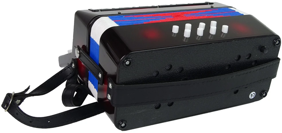 Lean Toys Akordeonas muzikos instrumentas vaikams muzika juodas