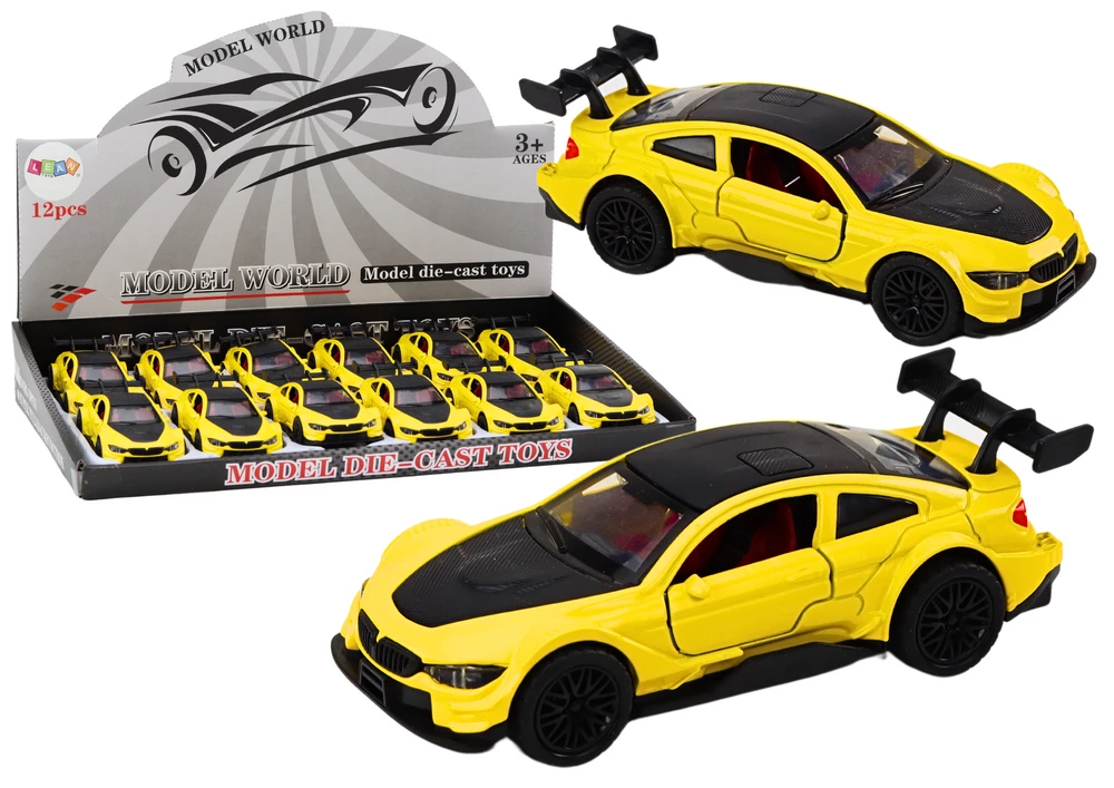 Lean Toys Geltonas sportinis automobilis 1:32 su trinties pavara