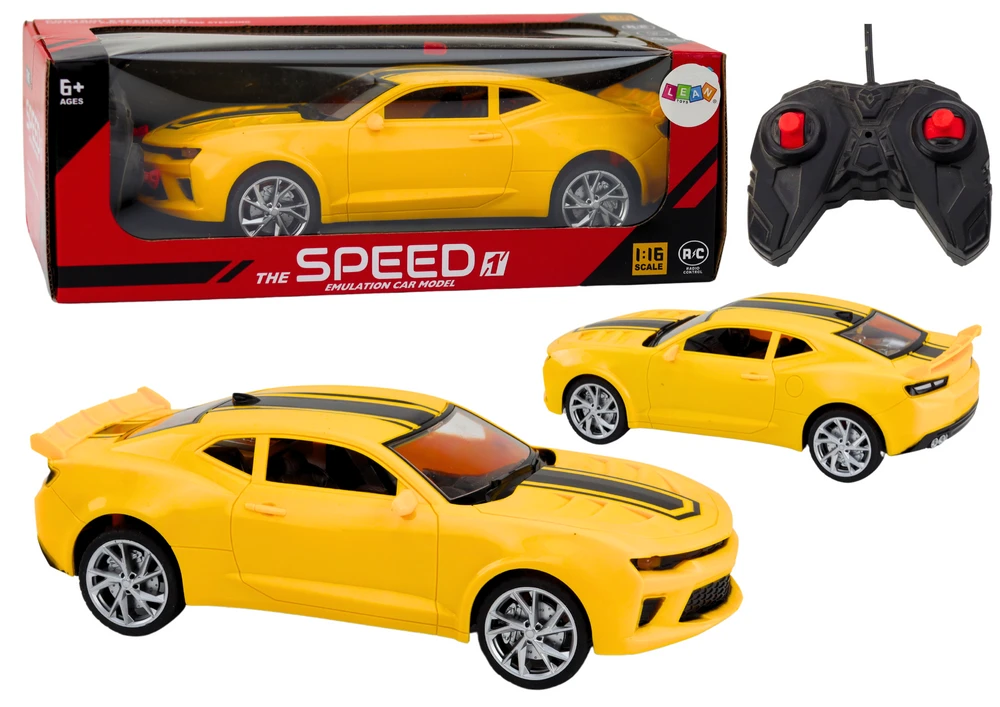Lean Toys Nuotolinio valdymo sportinis automobilis RC 1:16 geltonas
