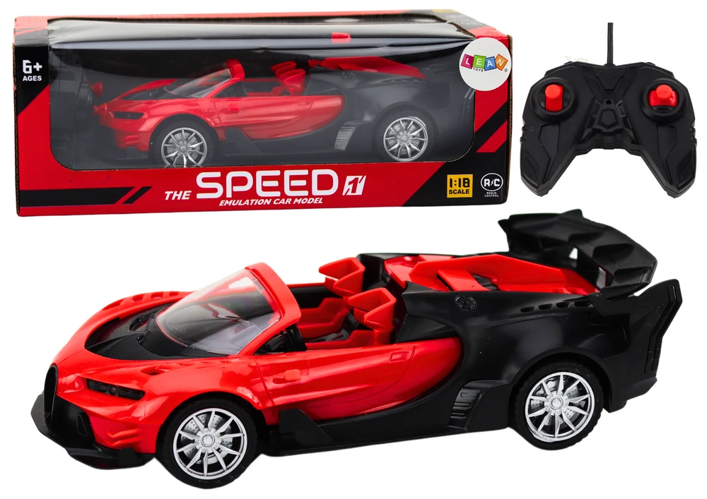 Lean Toys Nuotoliniu būdu valdomas sportinis automobilis RC 1:18, raudonas