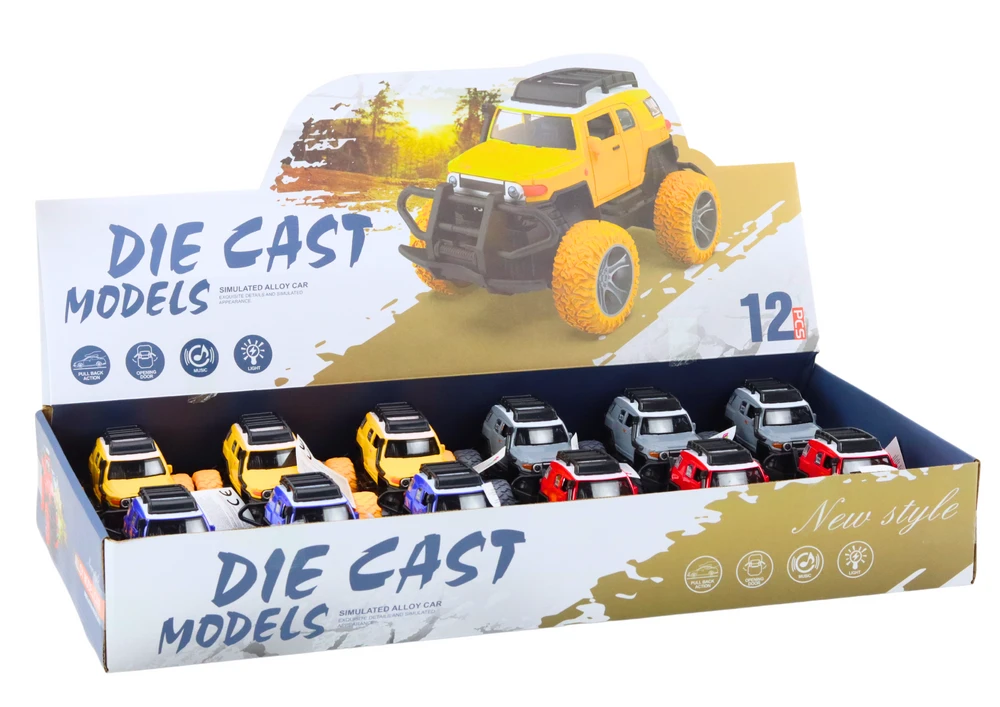 Lean Toys Metalinis visureigis 1:32 su guminiais ratais ir efektais