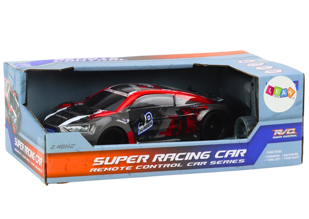 Lean Toys Nuotolinio Valdymo Automobilis 1:18 Guminiai Ratai Raudonas