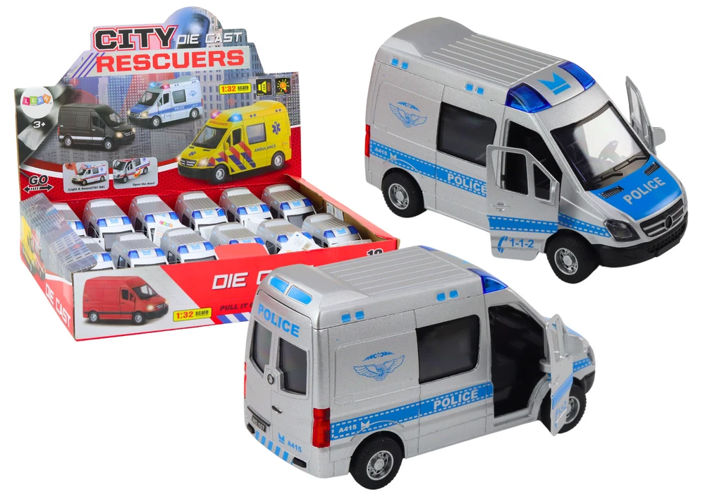 Lean Toys 1:32 Policijos Automobilis su Šviesomis ir Garsais