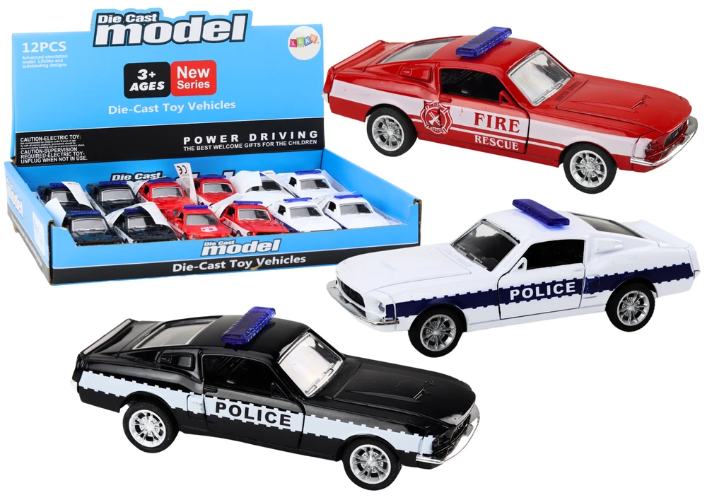 Lean Toys Mašinėlė Police Car Fire Department Privileged Vehicles 1:32 Mix