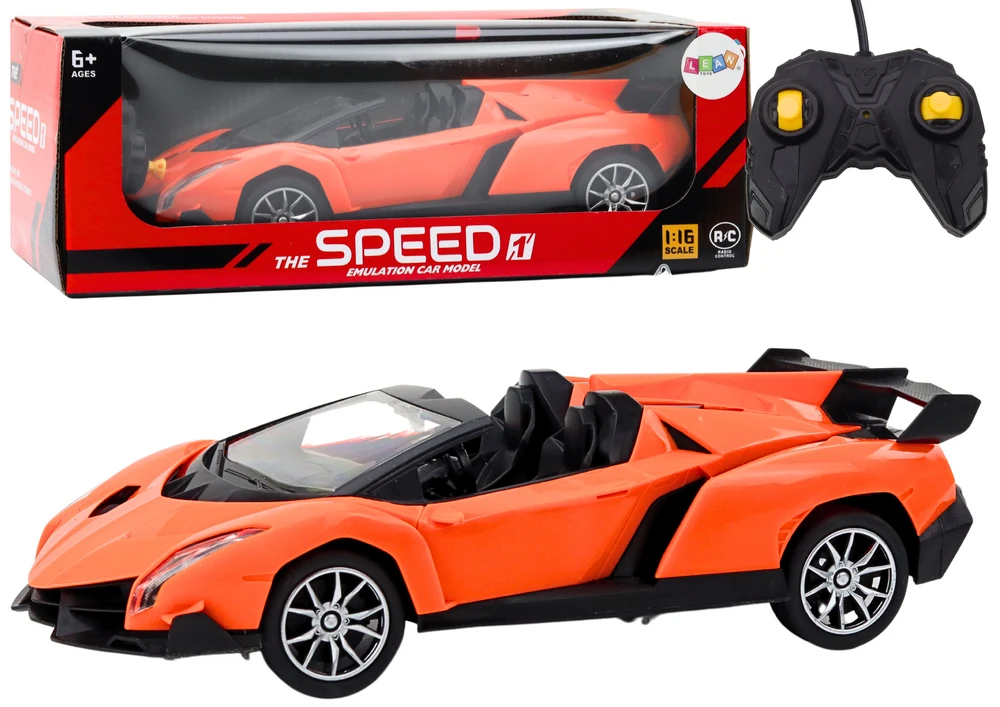 Lean Toys Nuotoliniu būdu valdomas sportinis automobilis RC 1:16 oranžinis