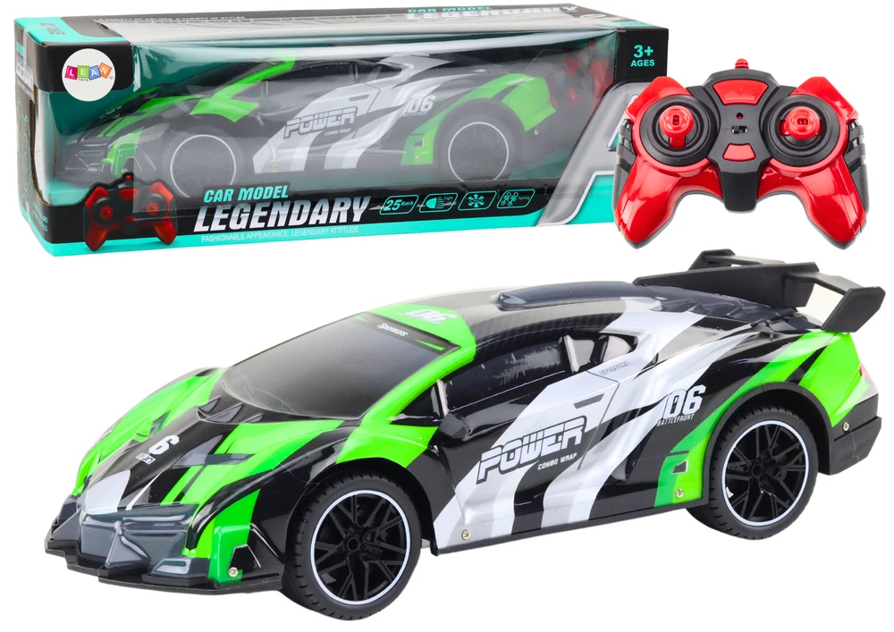 Lean Toys Nuotoliniu Būdu Valdomas Sportinis Automobilis 1:10, 25 km/h, Žalias