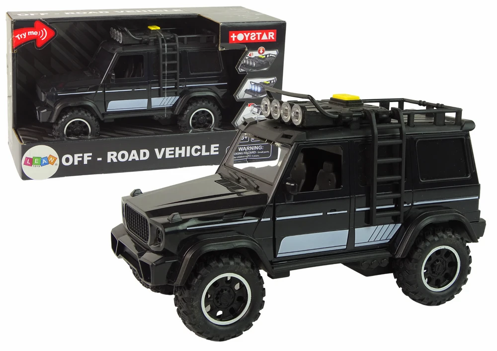 Lean Toys Visureigis žaislinis automobiliukas 1:14 trinties pavara, juodas