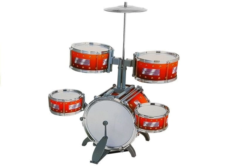 Lean Toys Didelis mušamasis 5 būgnų cimbolinis vaikiškas instrumentas