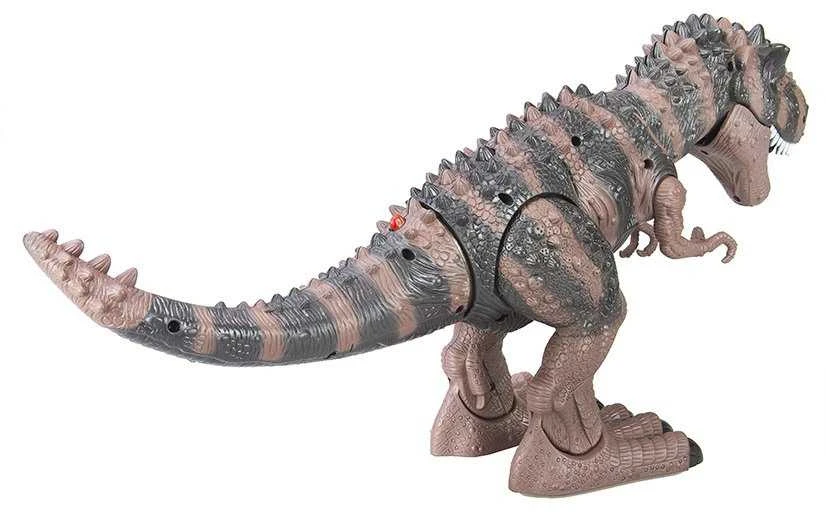 Lean Toys Baterijomis maitinamas Tyrannosaurus Rex vaikščiojantis dinozauras rudas