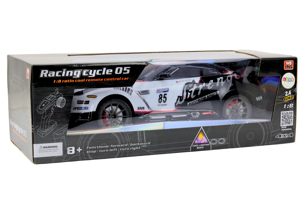 Lean Toys Didelis nuotoliniu būdu valdomas sportinis automobilis 1:8 su šviesomis ir garsais